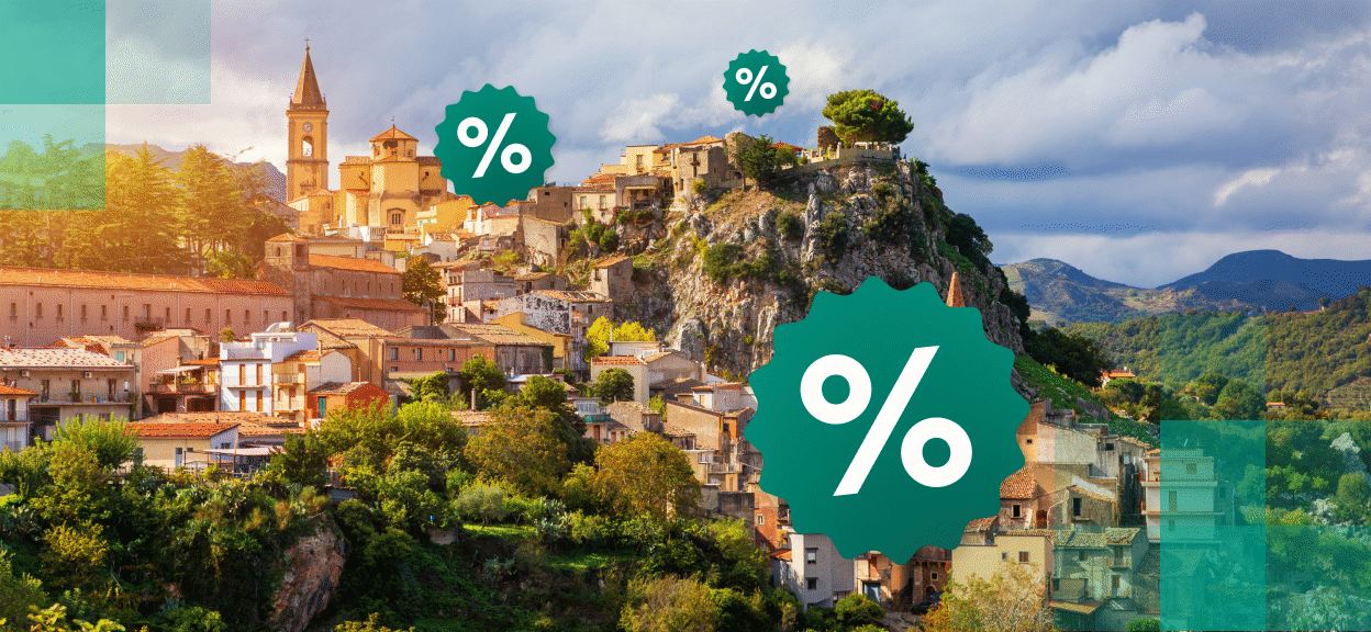 A charming town nestled on the hills.